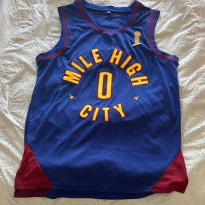 Mile High City Blue Basketball Jersey with Gold & Maroon Accents